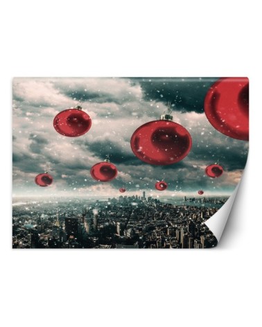 Wallpaper for home - Rain of red baubles Zehem Chong | FEEBY