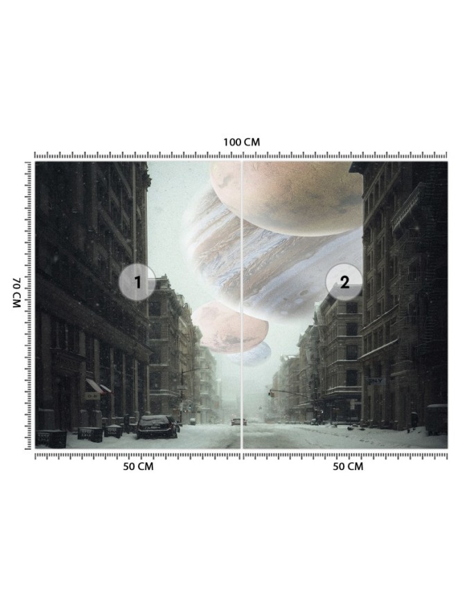 Oryginalne fototapety - Zimowe kosmiczne miasto Zehem Chong | FEEBY