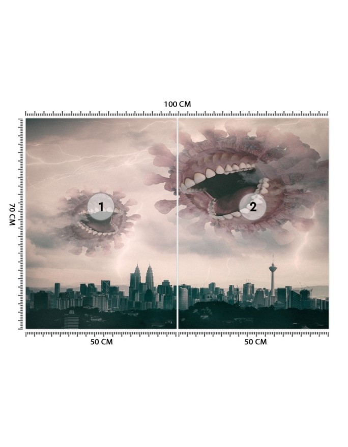 Nowoczesne fototapety - Atak pandemii Zehem Chong | FEEBY