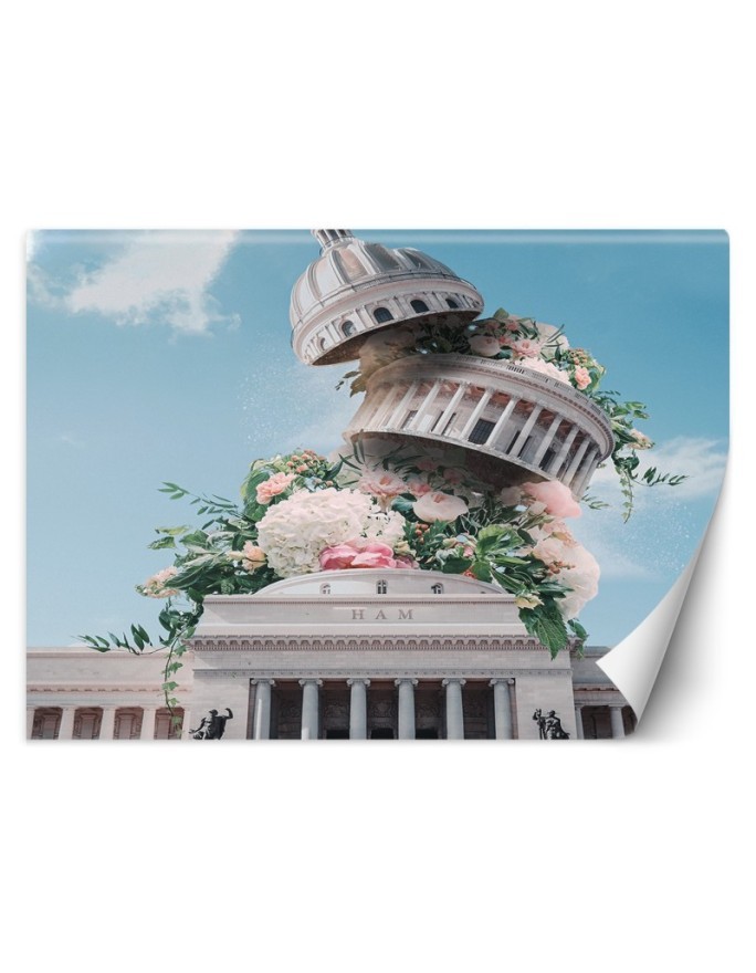 Fototapety do salonu - Budynek z kwiatami Zehem Chong | FEEBY