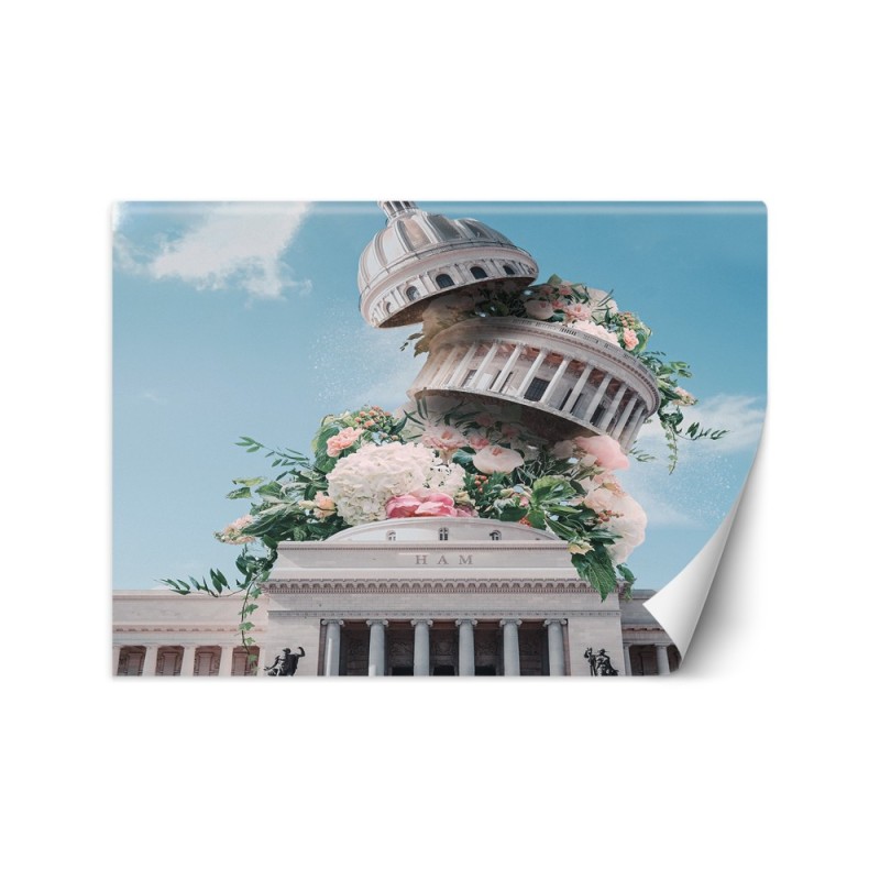 Fototapety do salonu - Budynek z kwiatami Zehem Chong | FEEBY