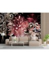 Stylowe fototapety 3D - Piwonia i kwiat lilii glamour 3D | FEEBY