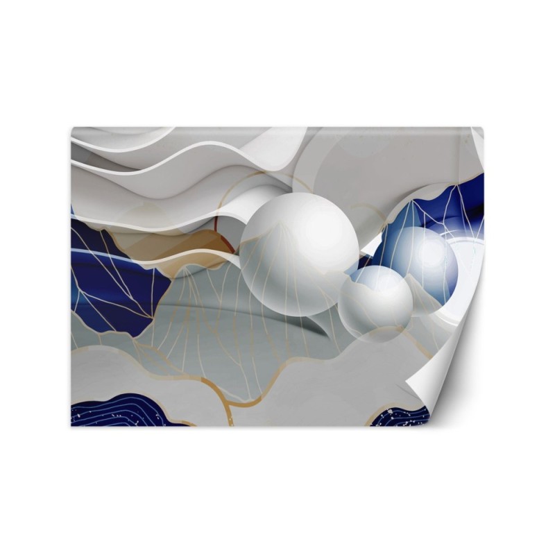 Fototapety nowoczesne 3D - Abstrakcja 3D fale i kule | FEEBY