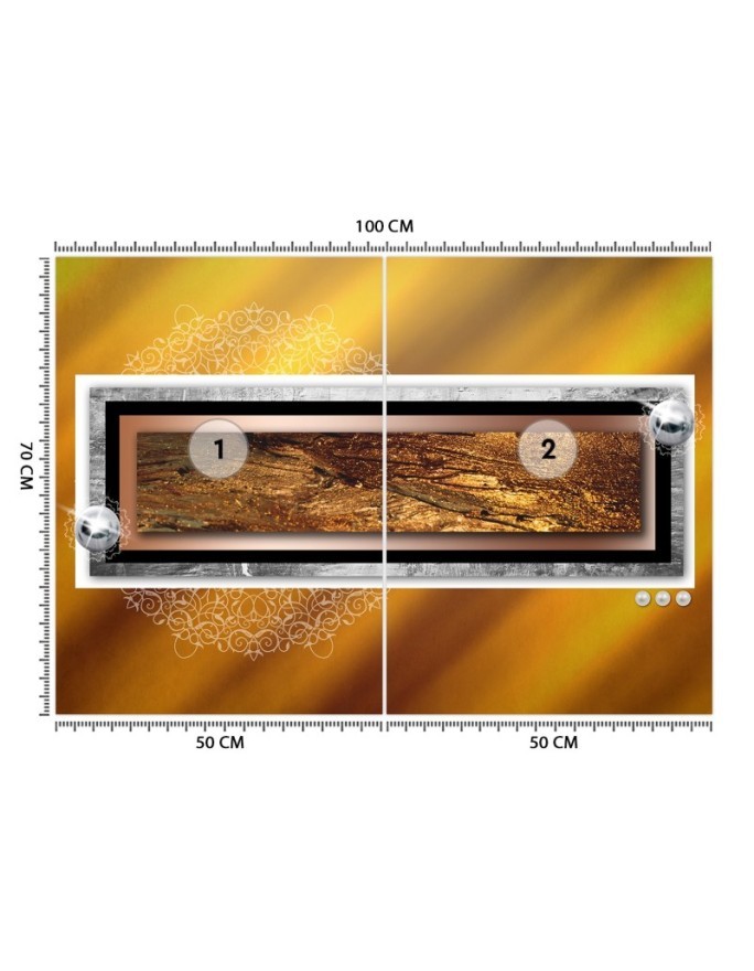 Piękne fototapety do salonu - Złota abstrakcja mandala | FEEBY