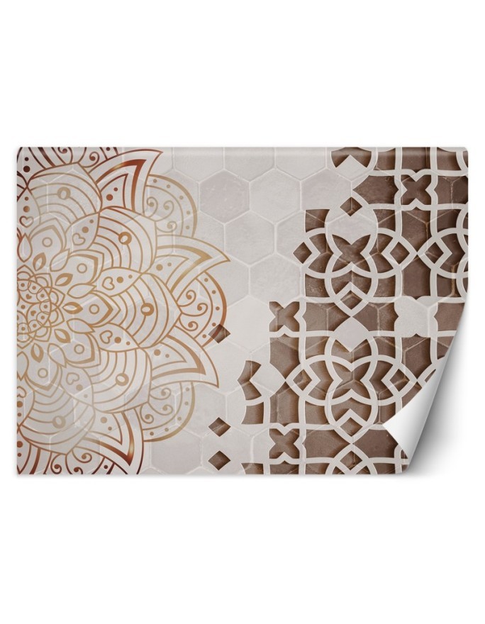 Oryginalne fototapety - Mandala Biel Geometria | FEEBY