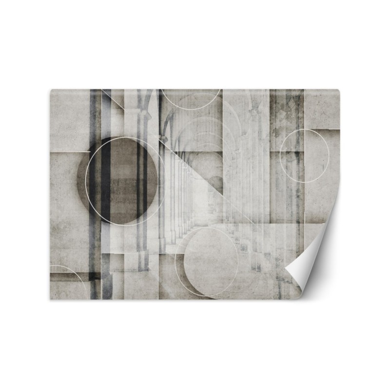 Fototapeta do salonu - Tunel 3D Koła Kształty | FEEBY