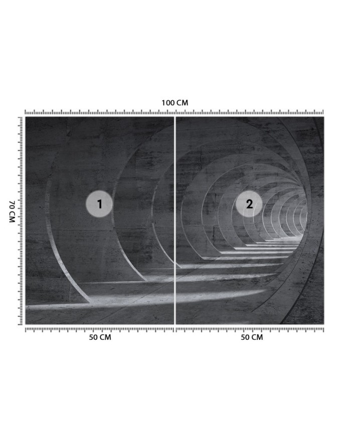 Fototapety z efektem głębi - Tunel szary 3D | FEEBY
