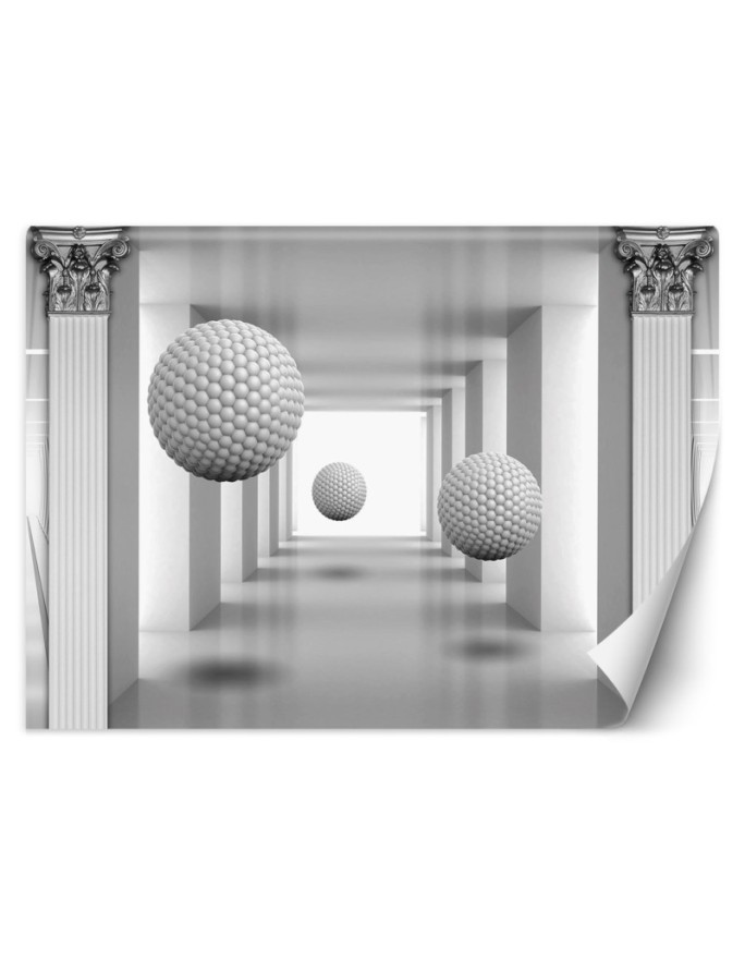 Fototapety z efektem głębi - Kule 3D w tunelu | FEEBY