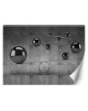 Fototapety 3D - Srebrne kule 3D na tle betonowej ściany | FEEBY
