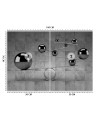 Fototapety 3D - Srebrne kule 3D na tle betonowej ściany | FEEBY