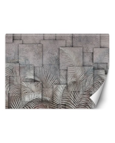 Depth effect Wallpaper - Palm leaves 3D concrete | FEEBY