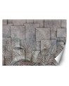Fototapeta z efektem głębi - Liście palmy 3D beton | FEEBY
