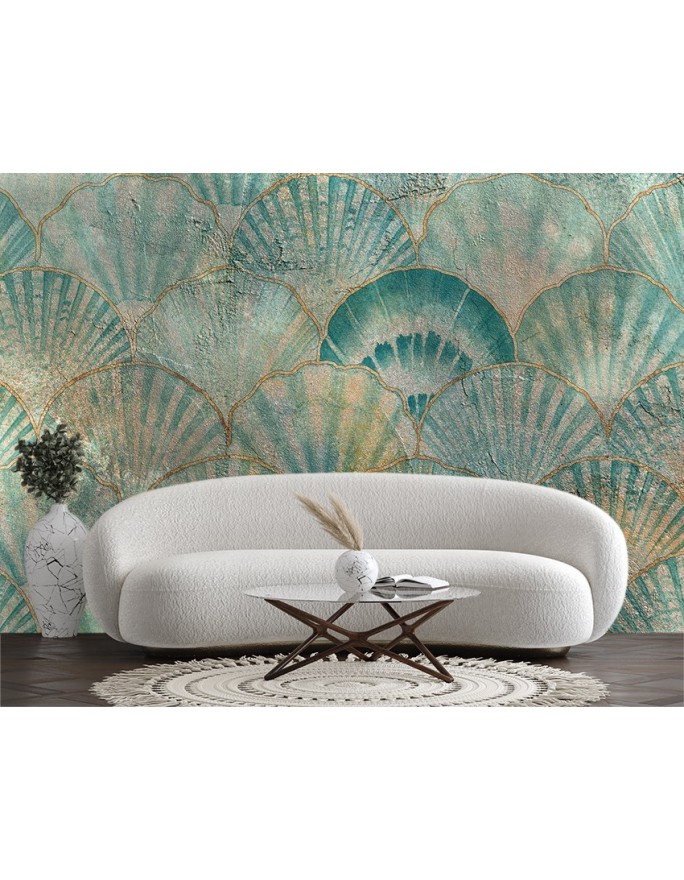 Exclusive Wallpapers - Turquoise concrete fans | FEEBY