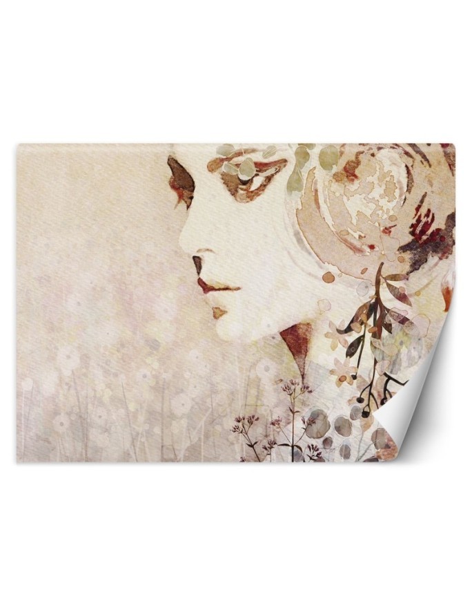 Fototapety - Abstrakcyjna twarz kobiety w jesiennych barwach | FEEBY