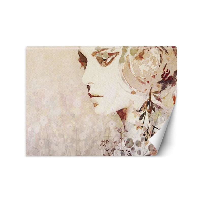 Fototapety - Abstrakcyjna twarz kobiety w jesiennych barwach | FEEBY