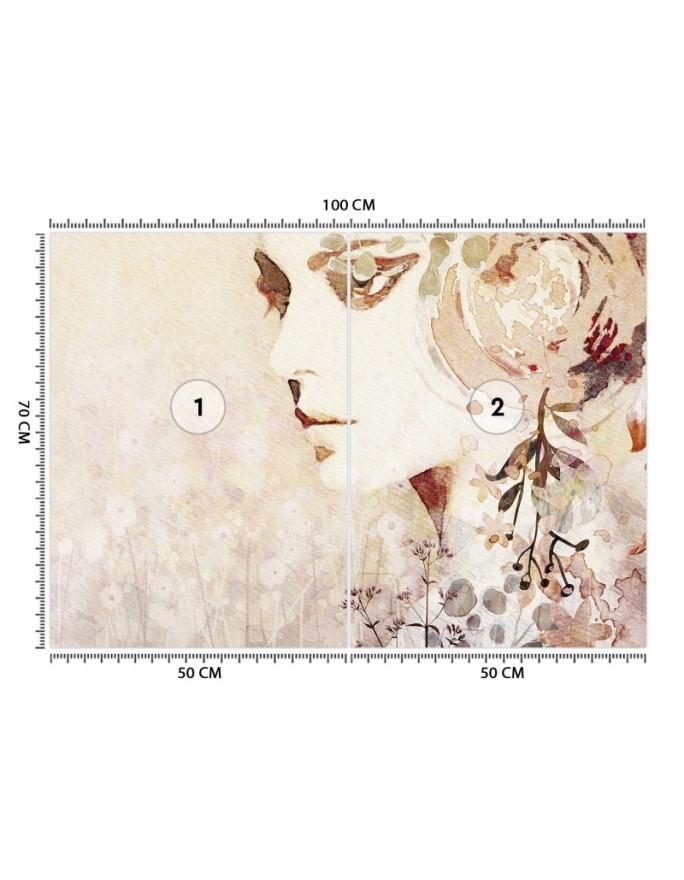 Fototapety - Abstrakcyjna twarz kobiety w jesiennych barwach | FEEBY