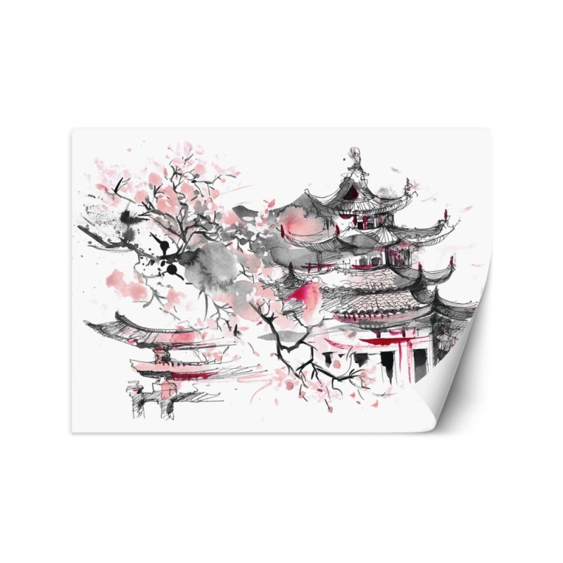 Orientalne wzory fototapety - Japońska pagoda | FEEBY