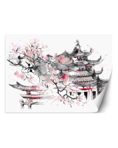 Orientalne wzory fototapety - Japońska pagoda | FEEBY