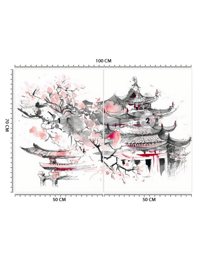 Orientalne wzory fototapety - Japońska pagoda | FEEBY