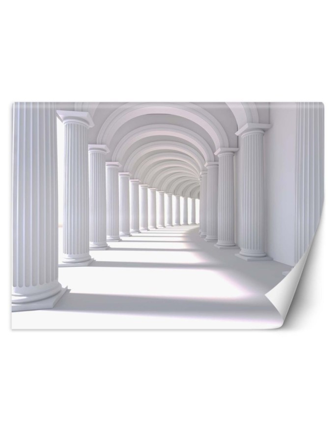 Fototapeta z efektem głębi - 3D Tunel abstrakcja biały | FEEBY