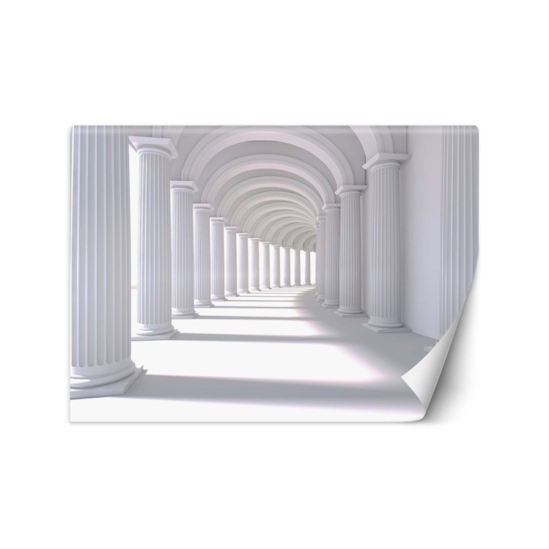 Fototapeta z efektem głębi - 3D Tunel abstrakcja biały | FEEBY