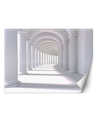 Depth effect wall mural - 3D Tunnel abstract white | FEEBY