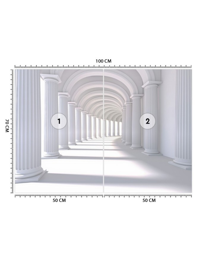Fototapeta z efektem głębi - 3D Tunel abstrakcja biały | FEEBY