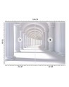 Fototapeta z efektem głębi - 3D Tunel abstrakcja biały | FEEBY