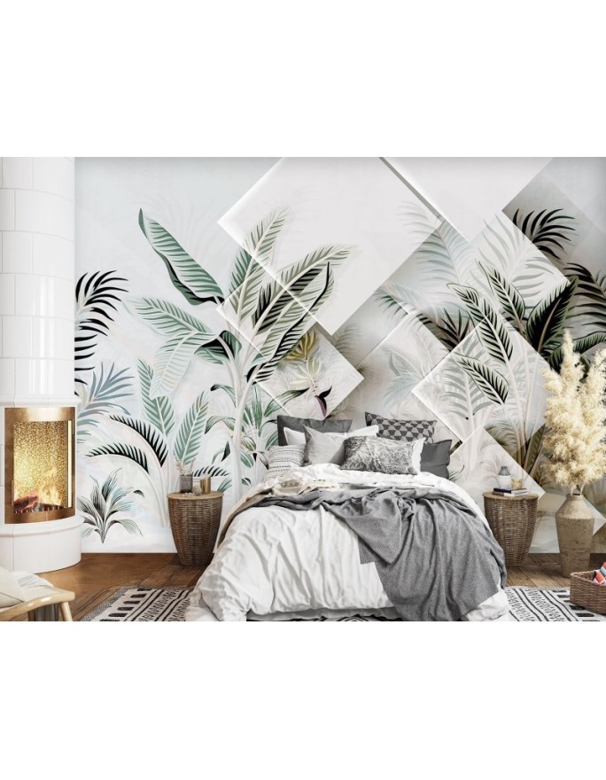 Inspirujące fototapety - Zielone liście 3D | FEEBY