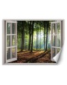 Nowoczesne fototapety - Okno las drzewa natura | FEEBY