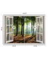 Nowoczesne fototapety - Okno las drzewa natura | FEEBY