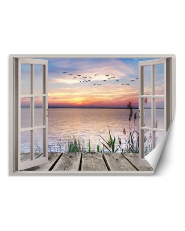 Stylish Wallpapers - Window overlooking the setting sun | FEEBY
