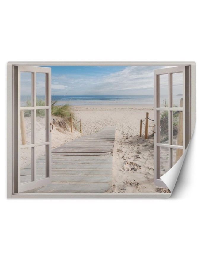 Nowoczesne fototapety - Okno widok morze plaża piasek | FEEBY