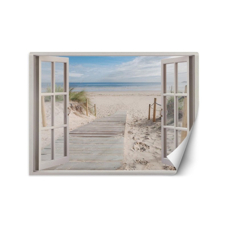 Nowoczesne fototapety - Okno widok morze plaża piasek | FEEBY