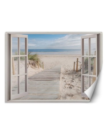 Modern Wallpapers - Window view sea beach sand | FEEBY