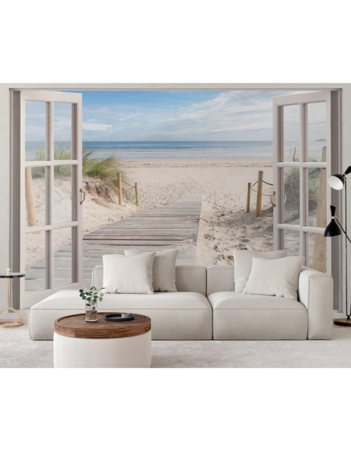 Modern Wallpapers - Window view sea beach sand | FEEBY