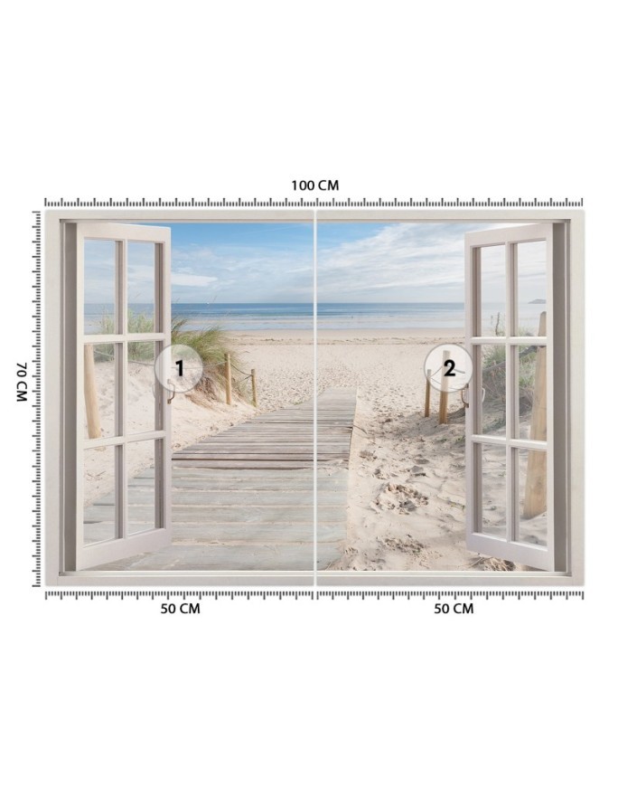 Modern Wallpapers - Window view sea beach sand | FEEBY