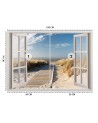 Fototapety do salonu - Widok z okna plaża wydmy pomost | FEEBY
