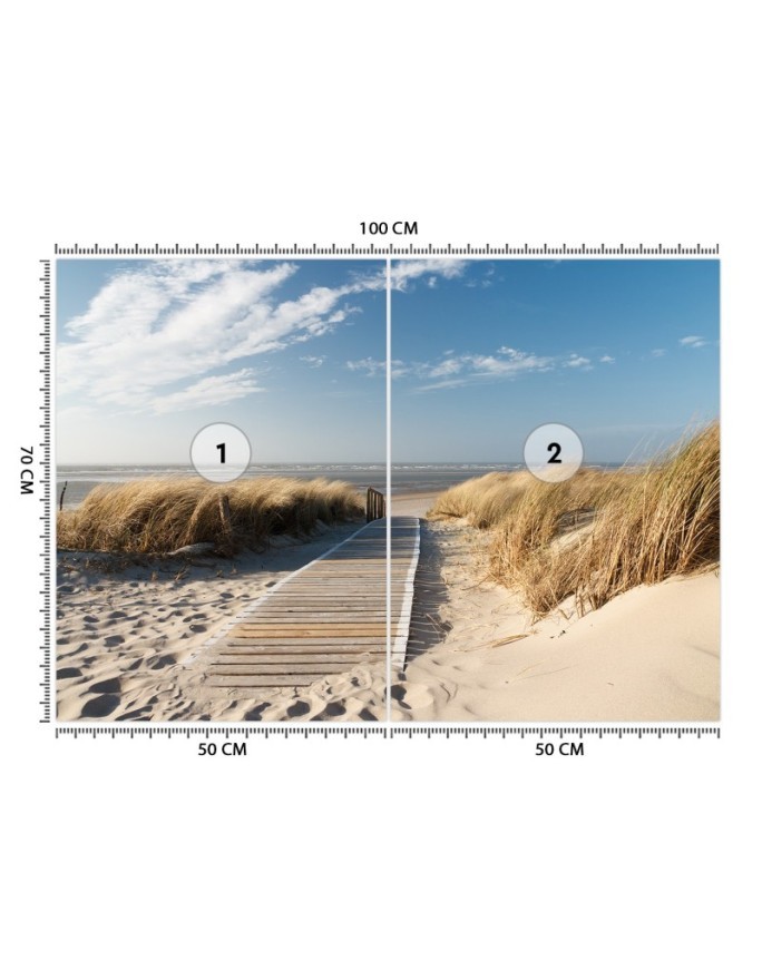 Piękne fototapety do salonu - Plaża morze wydmy | FEEBY