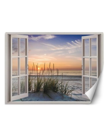 Original Wallpaper for living room - Sunset window on beach | FEEBY