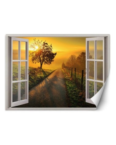 Most fashionable wall murals - Window view sunset landscape | FEEBY