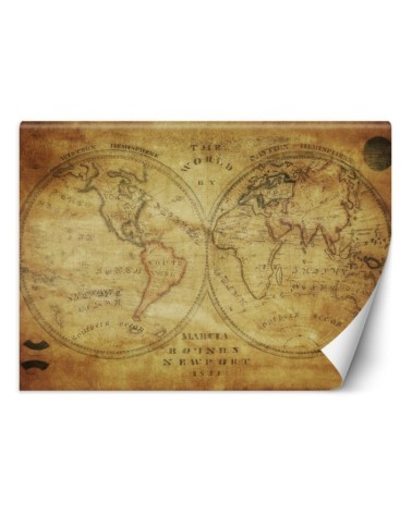 Stylowe fototapety - Stara retro mapa świata | FEEBY