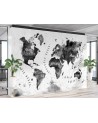 Fototapeta - Monochromatyczna mapa świata watercolor | FEEBY