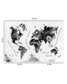 Fototapeta - Monochromatyczna mapa świata watercolor | FEEBY