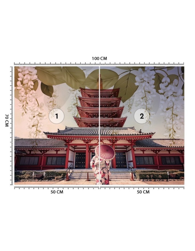 Inspirujące fototapety - Gejsza i świątynia Senso Ji w Tokio | FEEBY