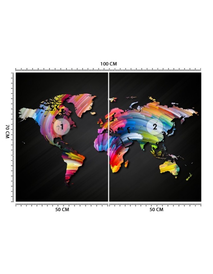 Fototapeta na ścianę - Mapa świata w pastelowych kolorach | FEEBY