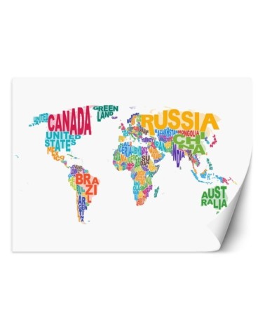 Inspirational Wallpaper - World map colourful lettering | FEEBY