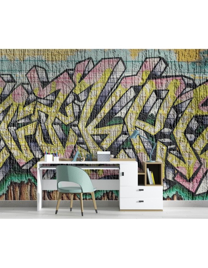 Nowoczesne fototapety - Kolorowe graffiti na betonie | FEEBY