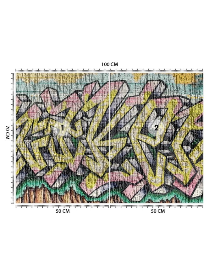 Nowoczesne fototapety - Kolorowe graffiti na betonie | FEEBY