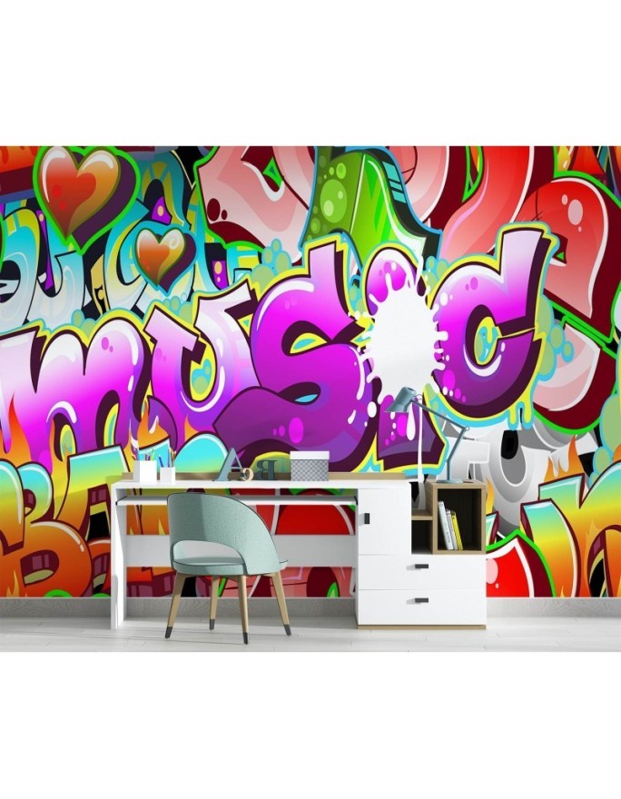 Nowoczesne fototapety - Kolorowe graffiti napisy | FEEBY